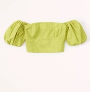 NWT Off shoulder poplin lime crop top